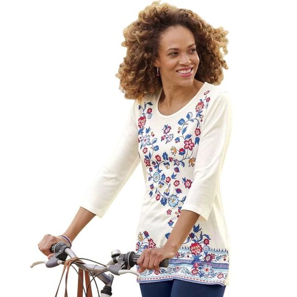 Atlas for Women Womens/Ladies Floral Top / Off White - Picture 3 of 4